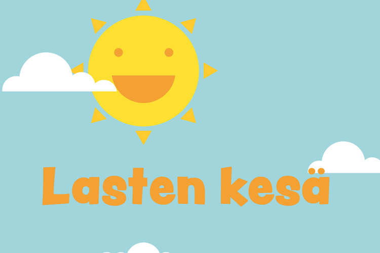Aurinko ja teksti Lasten kesä