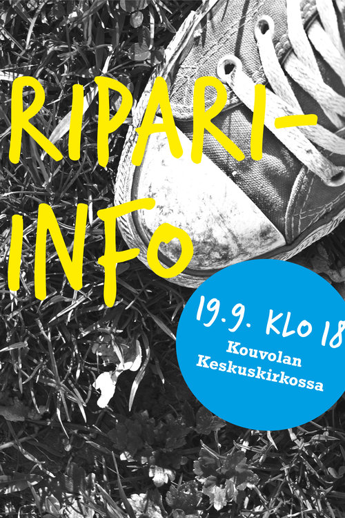 Ripari-info 19.9. klo 18 Kouvolan keskuskirkossa