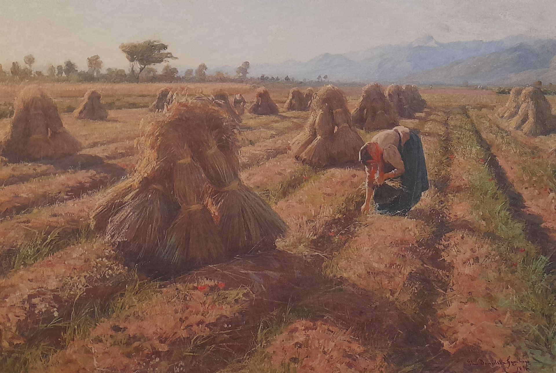 Maalaus 'Sadonkorjuu' Elin Danielsson-Gambogi , 1898