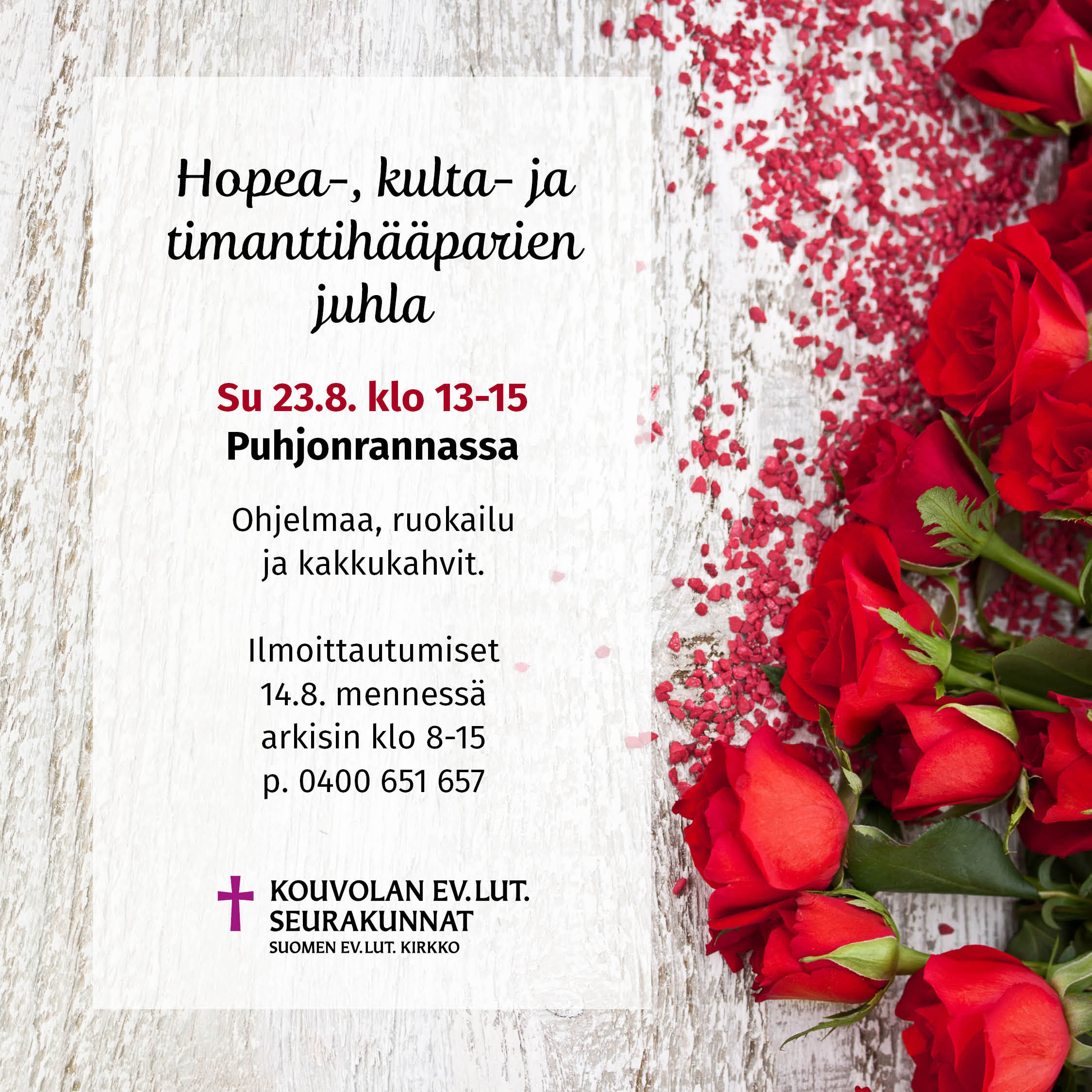 Hääparien juhla Puhjonrannassa.