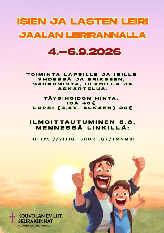 Isien ja lasten leiri Jaalan Leirirannalla 4.-6.9.2026