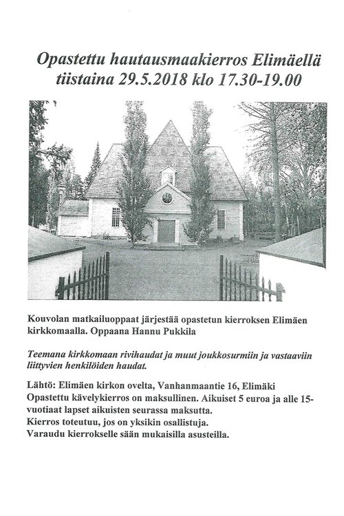 Elimäen kirkkomaan kävelykierros Elimäen kirkkomaan kävelykierros