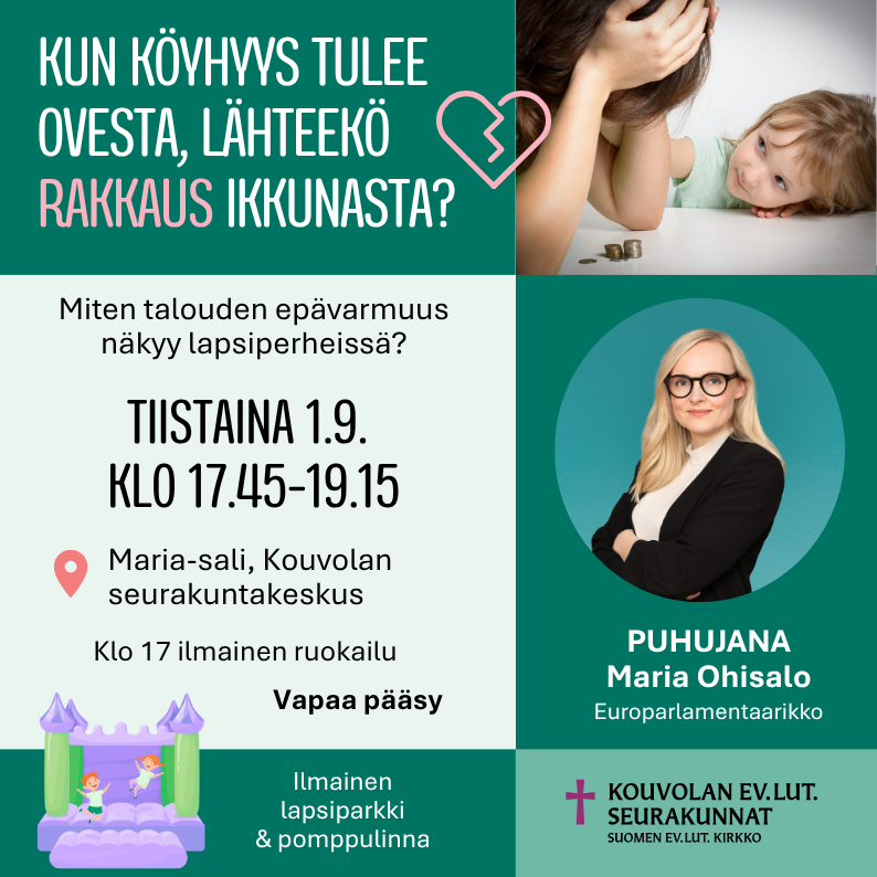 Kuvassa Maria Ohisalo ja tapahtuman otsikko.