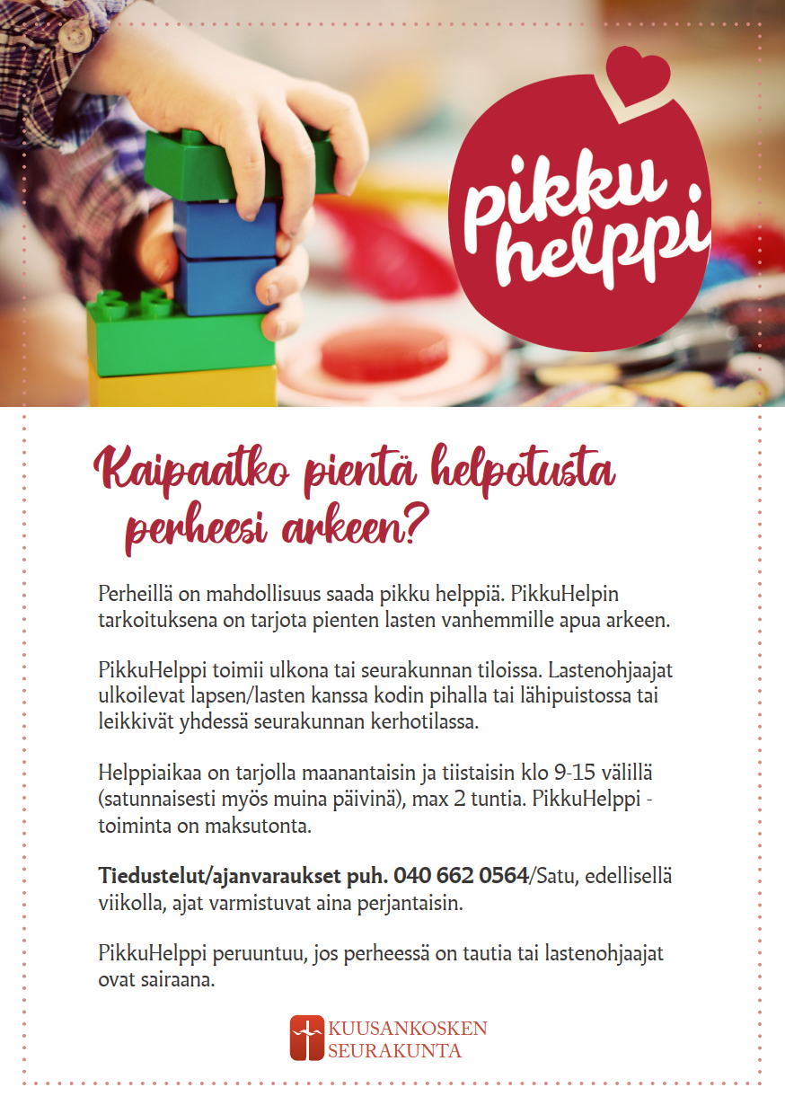 PikkuHelppi -mainos tekstillä