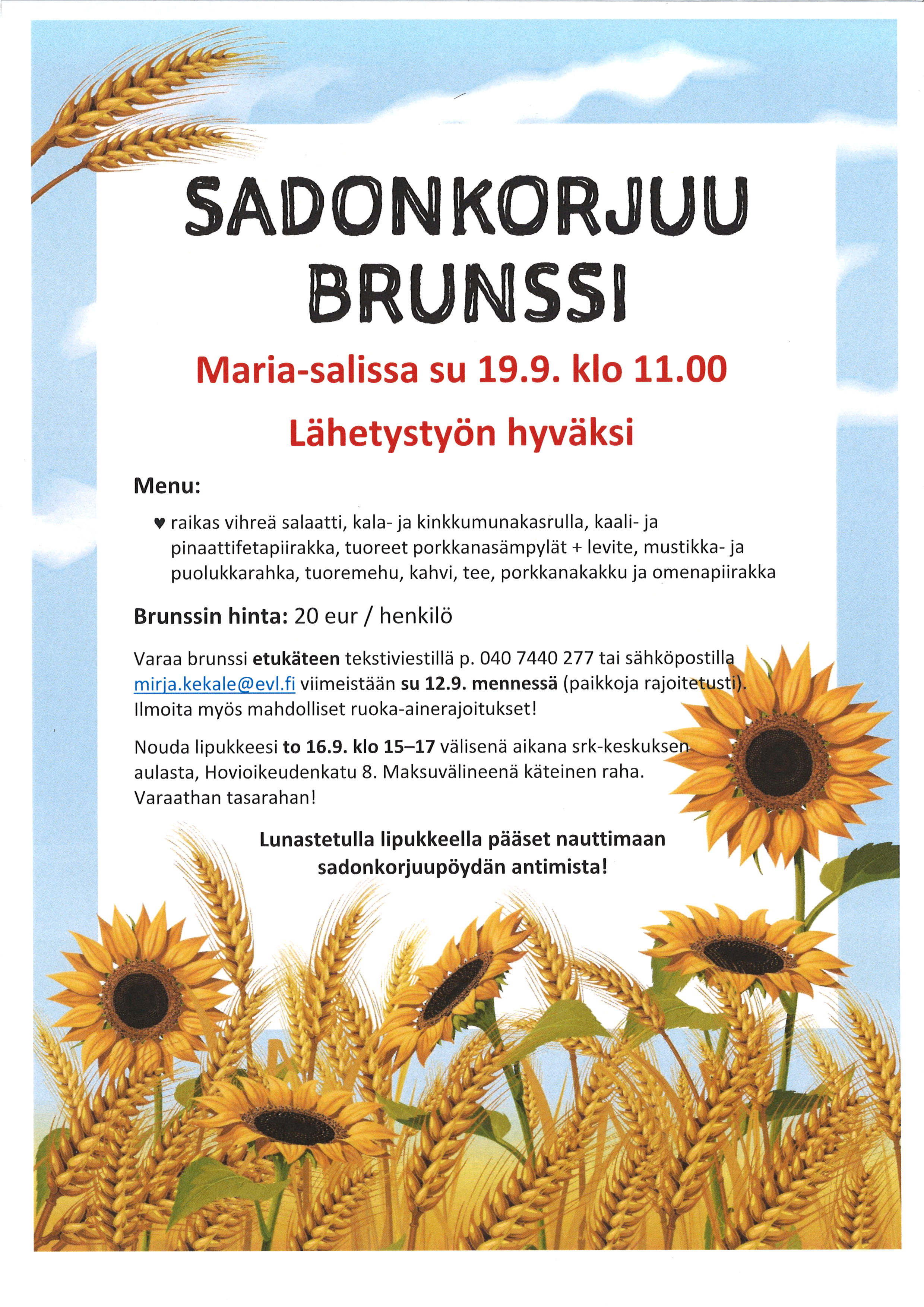 SADONKORJUU BRUNSSI LÄHETYSTYÖN HYVÄKSI Kuva sisältää tekstitietoja, jotka on kerrottu tällä verkkosivulla.
