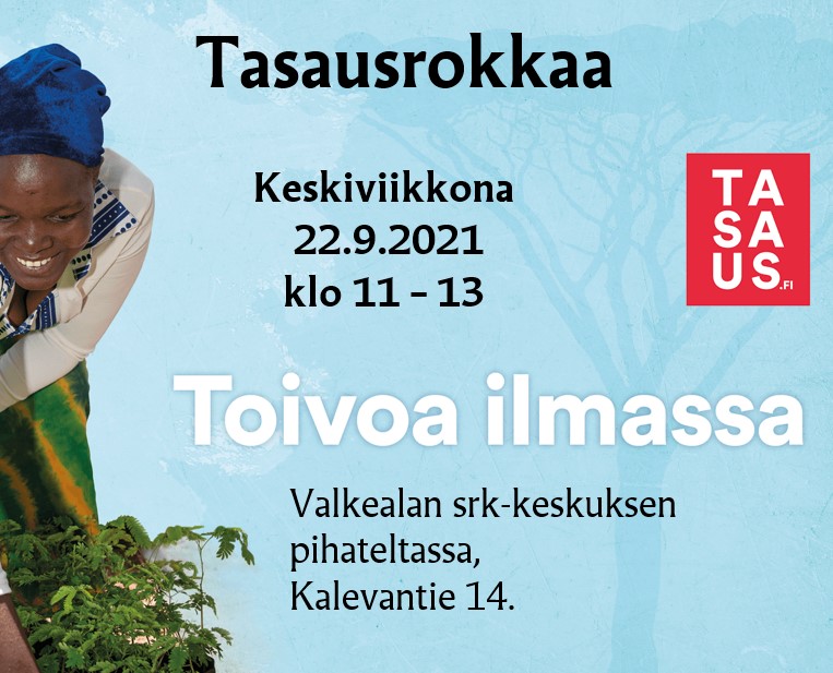 Keskiviikkona 22.9. Valkealan seurakuntakeskuksen parkkipaikalla pihateltassa myydään hernekeittoa klo 11-13, Kalevantie 14. Tuotto ohjataan Suomen Lähetysseuran kautta Tasaus-keräykseen.