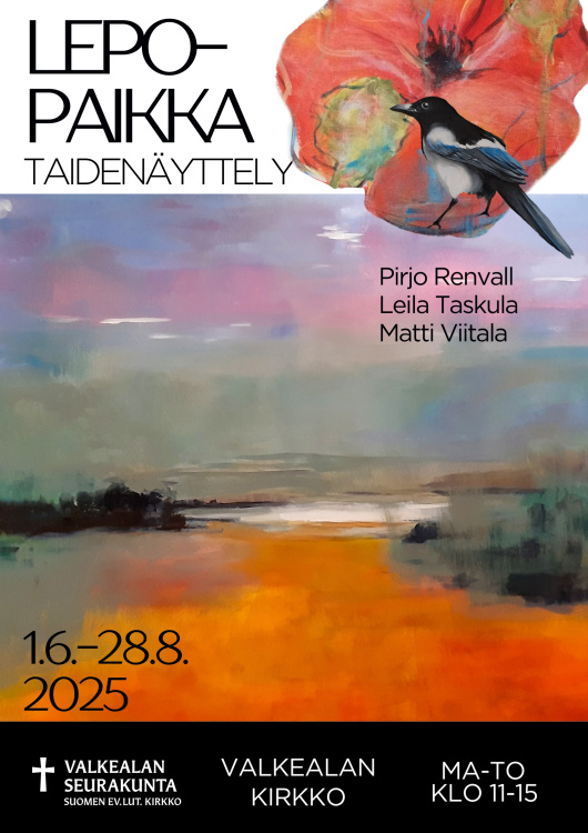 Lepopaikka taidenäyttely Lepopaikka taidenäyttelyn juliste.