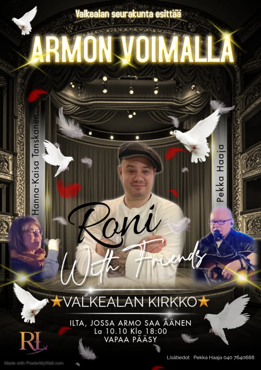 Lauantaina 10.10. on Valkealan kirkossa klo 18 
