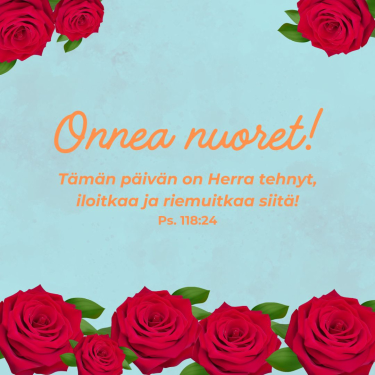 Messu Valkealan kirkossa Onnea nuoret!