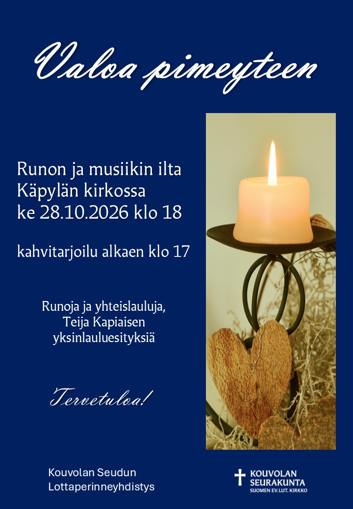 kuvassa palava kynttilä