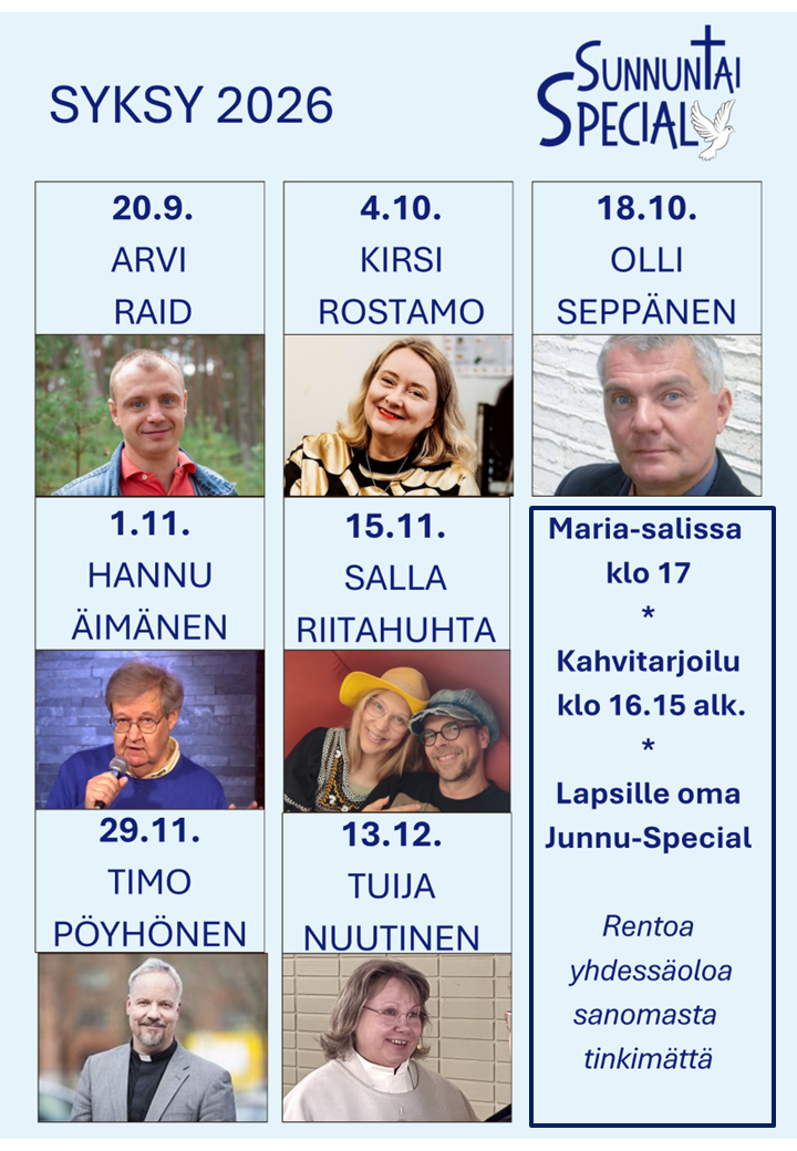puhujien nimet ja kasvokuvat