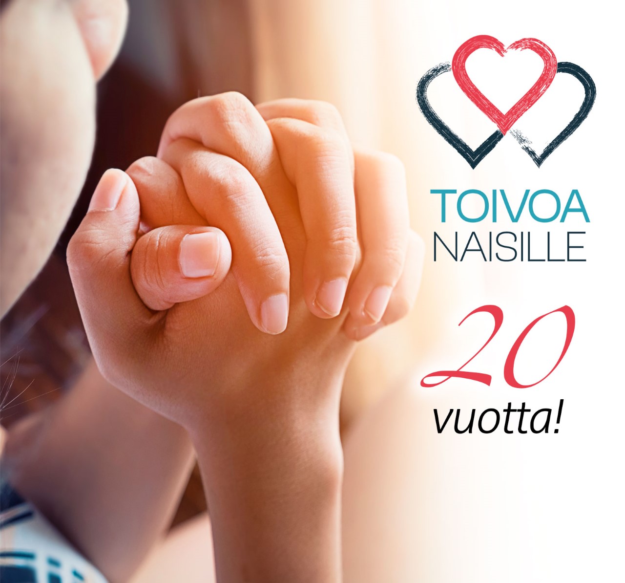 Toivoa naisille -ryhmä Toivoa naisille 20 vuotta logo ja rukoilevat kädet