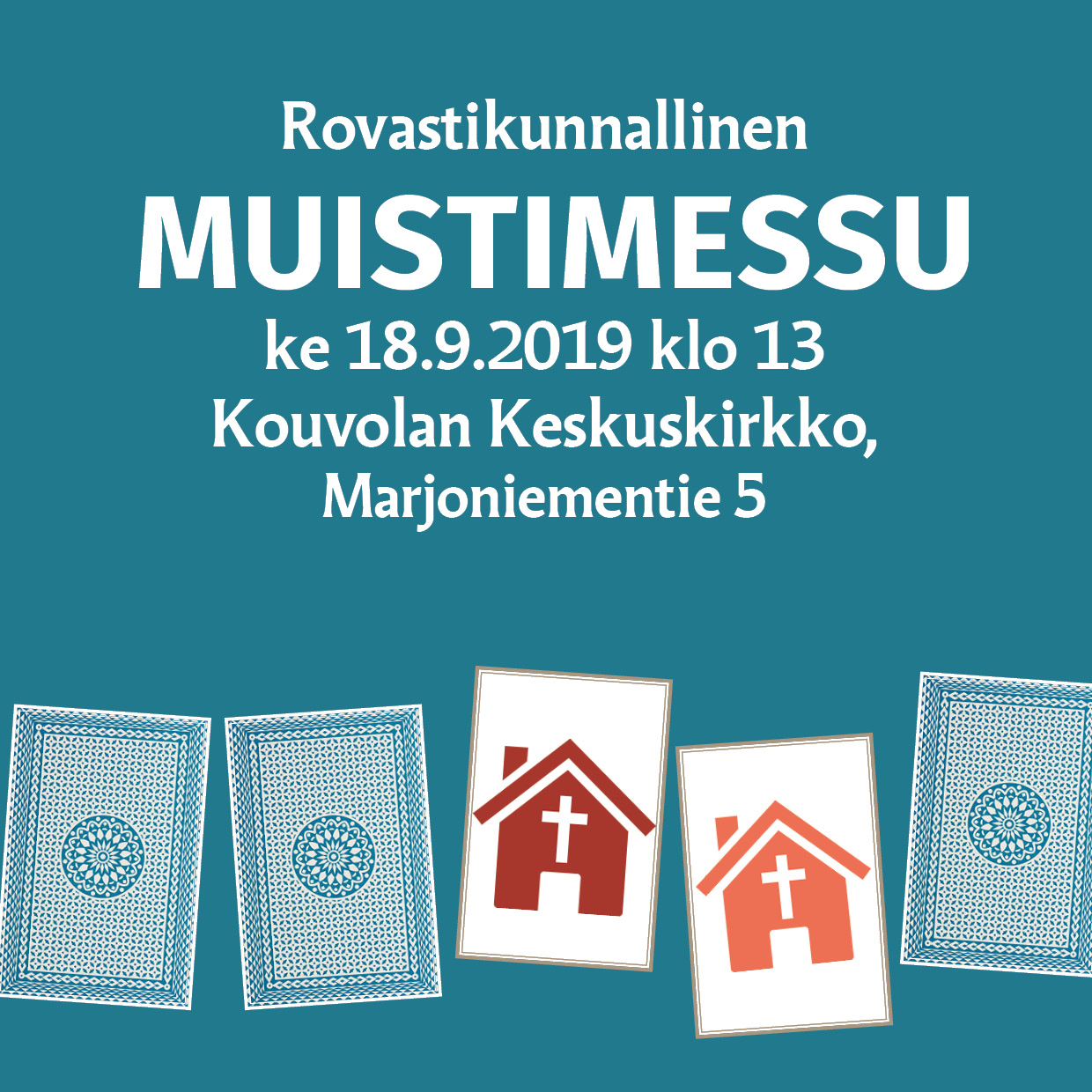 Muistimessu Kouvolan keskuskirkossa 18.9.2019 klo 13