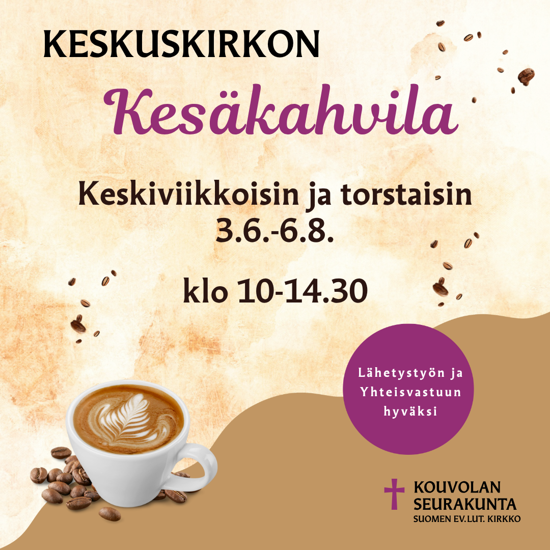 Kesäkahvila tiekirkon yhteydessä