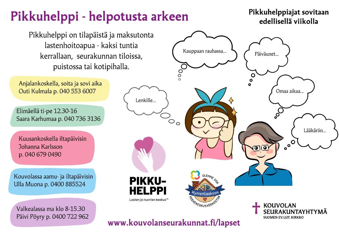 Seurakunnan Pikkuhelppimainos, lastenhoitoapua perheille